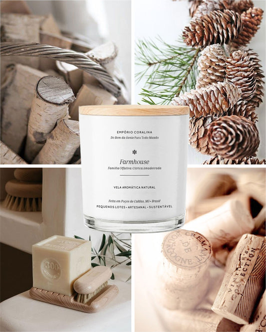 Vela Aromática Bossa • Farmhouse • Limão & Madeiras