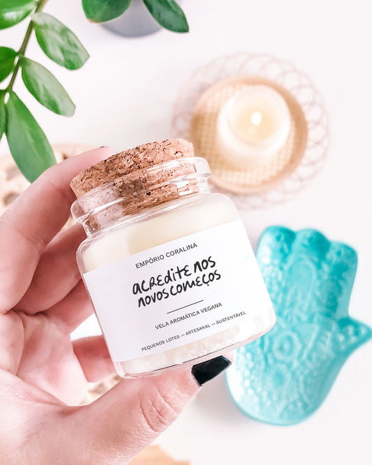 Vela Aromática Vegana • Cora • Coleção Novos Começos