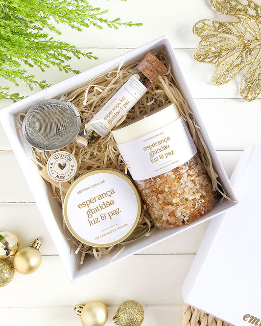 Presente Esperança, Gratidão, Luz e Paz • Kit de Natal Bem-Estar