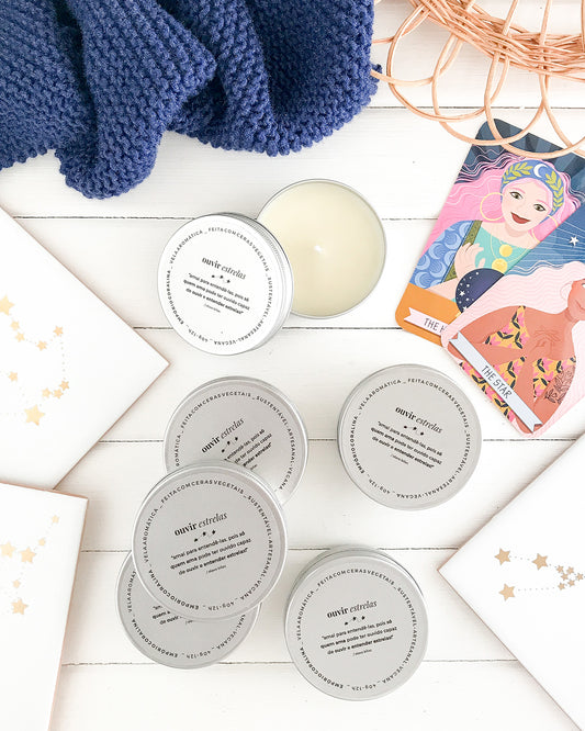 Vela Aromática Vegana • Travel Tin • Prata