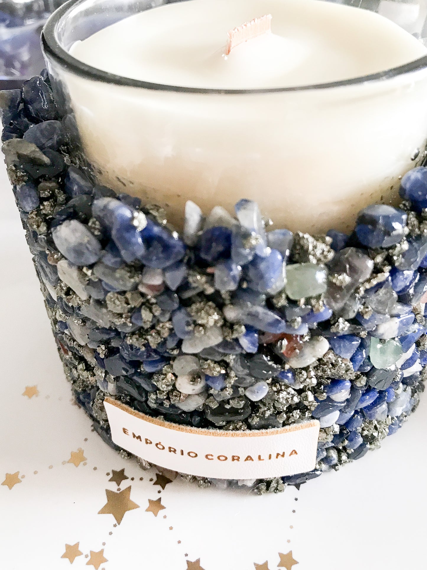 Velas Aromáticas - Pedras & Cristais • Sodalita e Pirita • Bossa