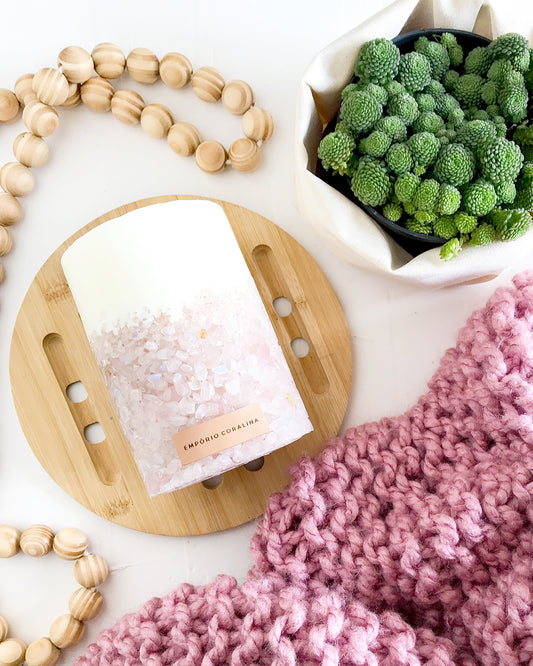 Velas Aromáticas - Pedras & Cristais • Quartzo Rosa