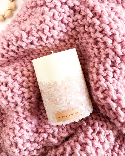 Velas Aromáticas - Pedras & Cristais • Quartzo Rosa