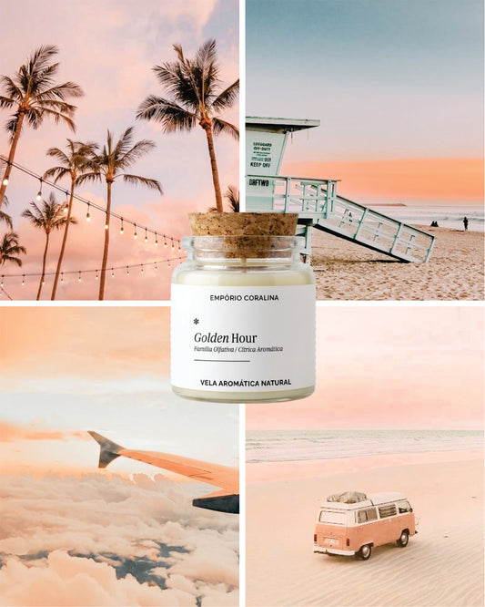 Vela Aromática Cora • Golden Hour • Neróli, Lavanda & Vetiver