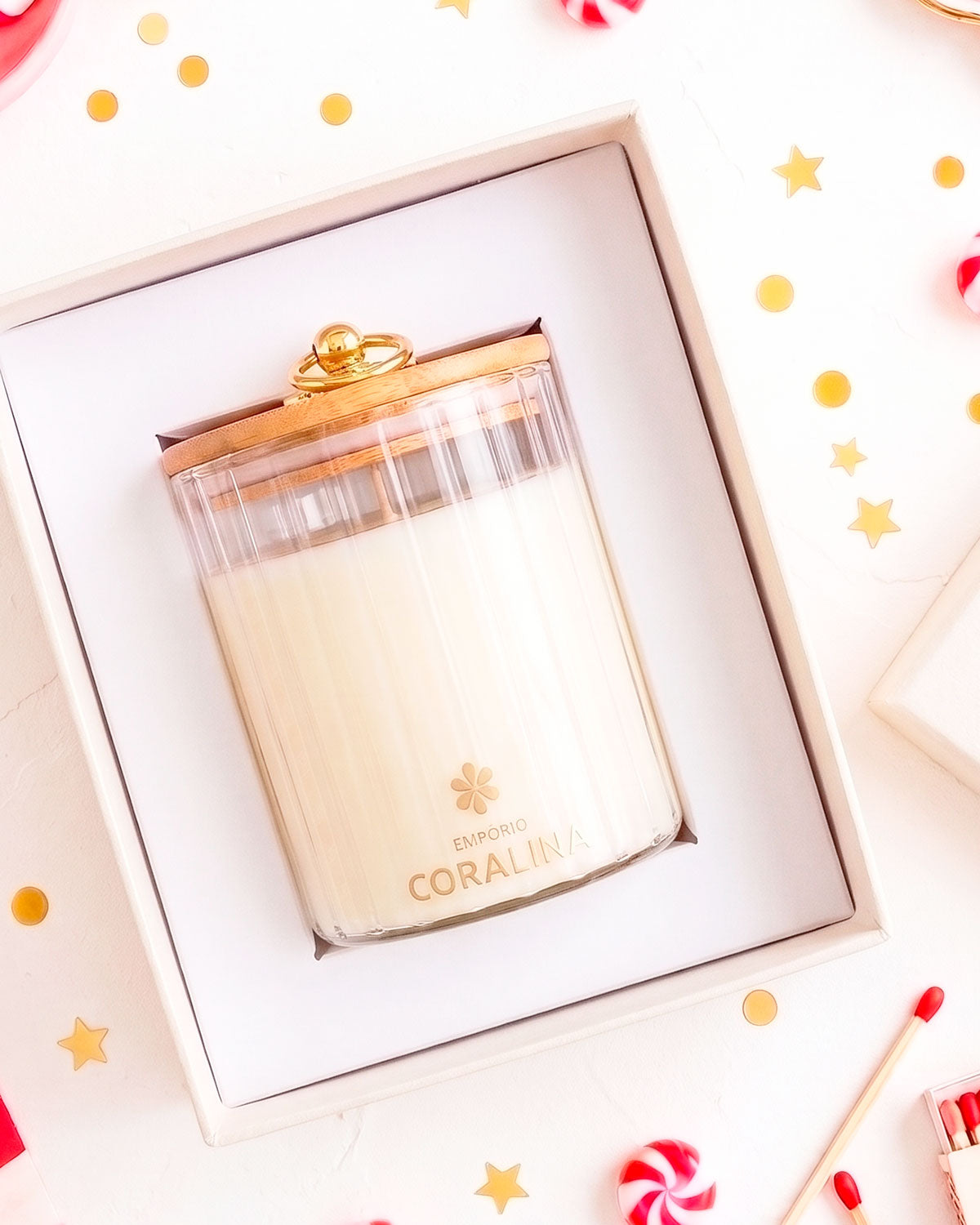 Vela Aromática Primeiro Ato • Mood de Natal • Pipoca Doce → 5 Unidades