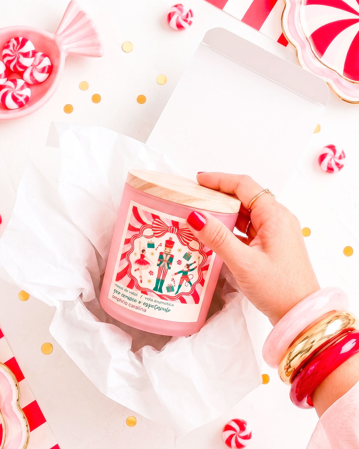Vela Aromática Bossa • Mood de Natal • Pipoca de Caramelo com Flor de Sal → 5 Unidades
