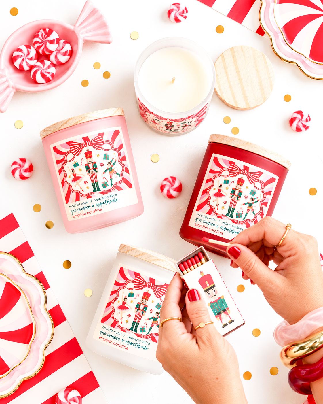 Vela Aromática Bossa • Mood de Natal • Pipoca Doce → 10 Unidades