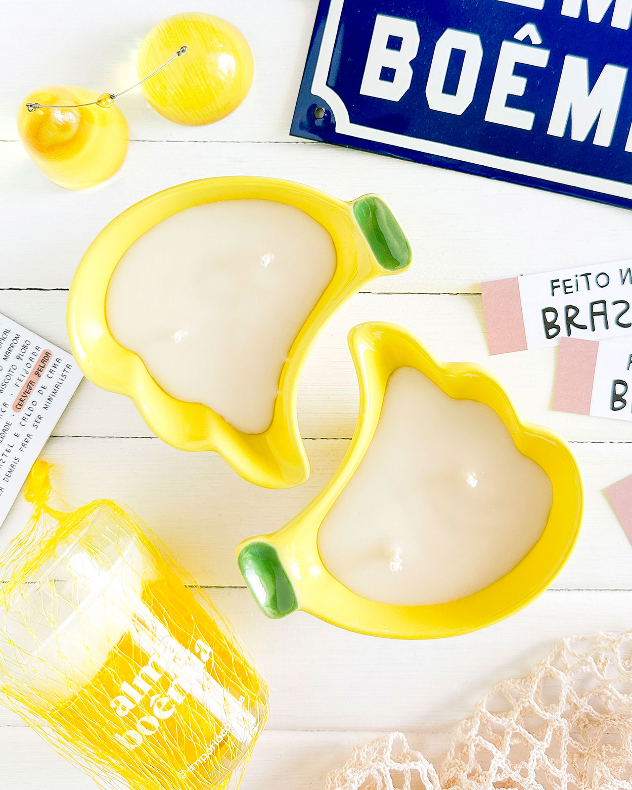 Vela Aromática Banana • Gourmand Frutal • Brasilidades