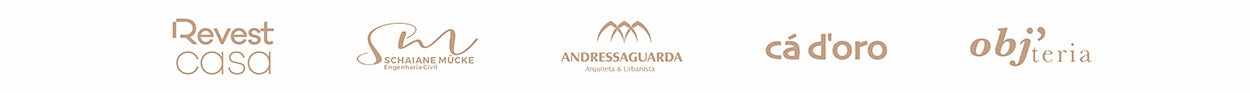 Clientes do Empório Coralina, Revest Casa, Schaiane Mucke Engenharia Civil, Andressa Guarda Arquiteta e Urbanista, Cá D'Oro, Objteria