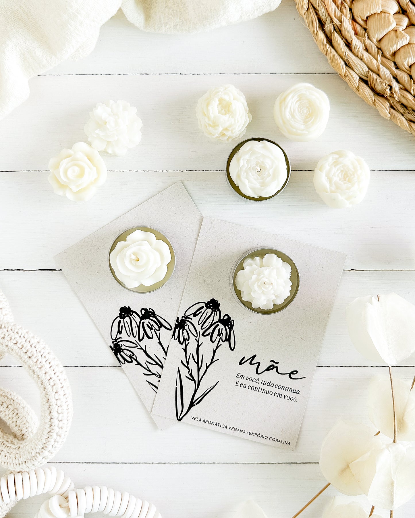 Mini Vela Aromática Floral • Tealight • Dia das Mães