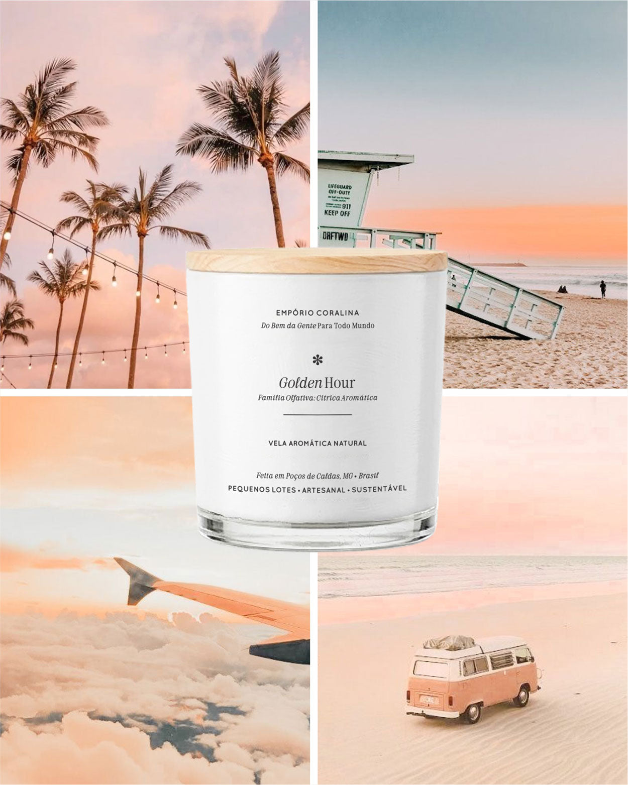 Vela Aromática Bossa • Golden Hour • Neróli, Lavanda & Vetiver