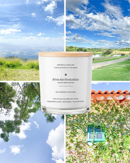 Vela Aromática Bossa • Brisa das Montanhas • Notas Verdes