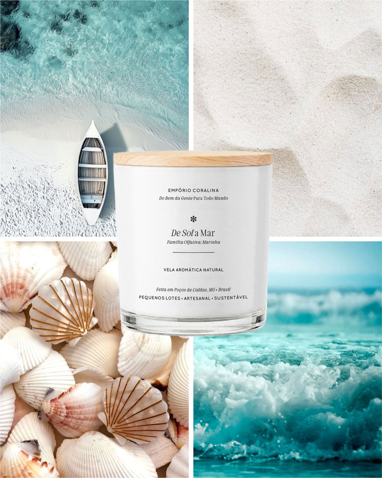 Vela Aromática Bossa • De Sol a Mar • Melão, Lírio do Vale & Musk