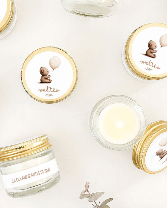 Lembranças Personalizadas • Vela Aromática Essência → 10 Unidades