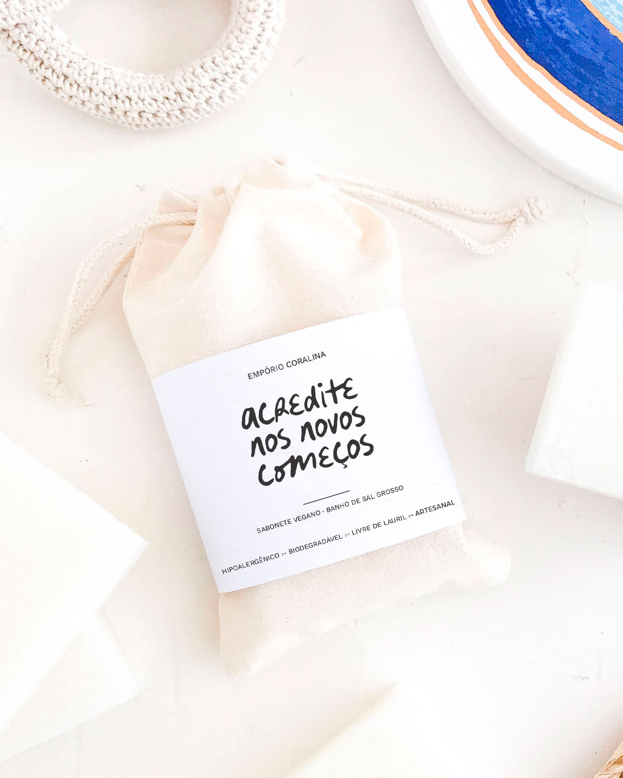 Sabonete Vegano Banho de Sal Grosso • Coleção Novos Começos