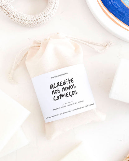 Sabonete Vegano Banho de Sal Grosso • Coleção Novos Começos