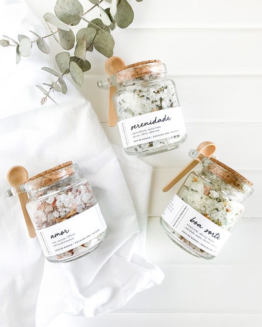 Escalda-Pés e Sais Aromáticos • Serenidade • Vidro Boho