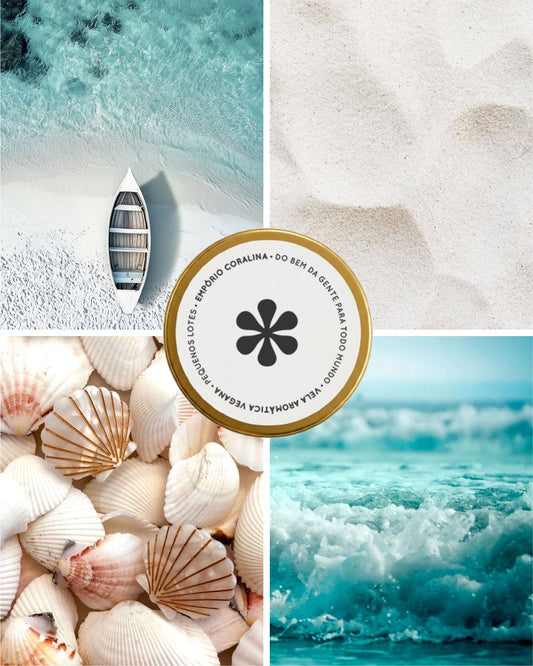 Vela Aromática Travel Tin • De Sol a Mar • Melão, Lírio do Vale & Musk