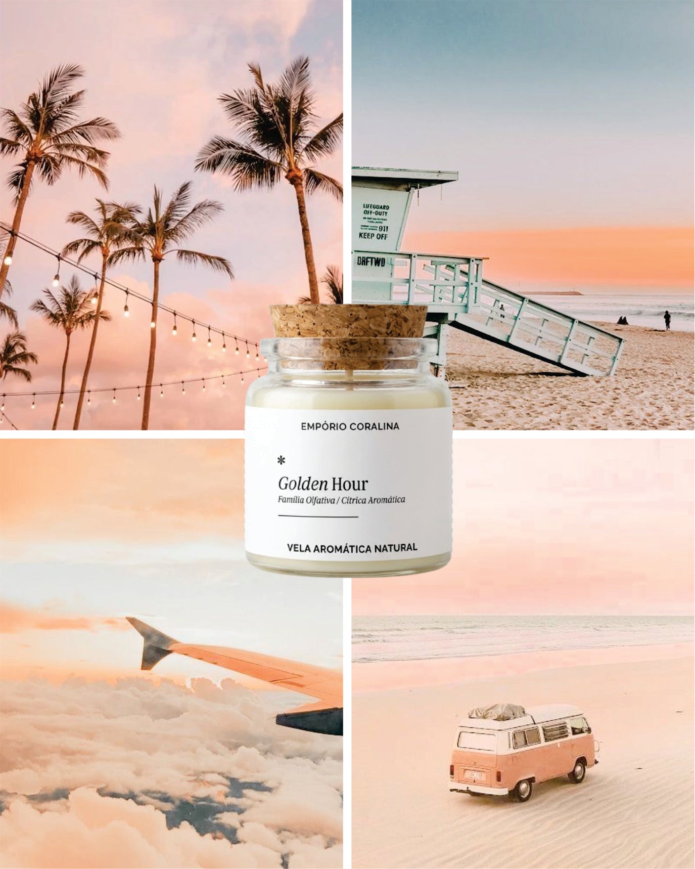 Vela Aromática Cora • Golden Hour • Neróli, Lavanda & Vetiver