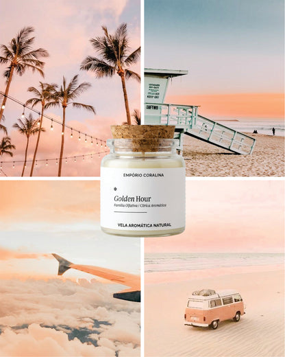 Vela Aromática Cora • Golden Hour • Neróli, Lavanda & Vetiver