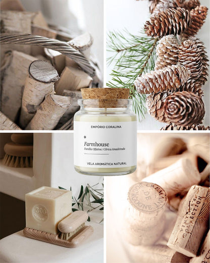 Vela Aromática Cora • Farmhouse • Limão & Madeiras