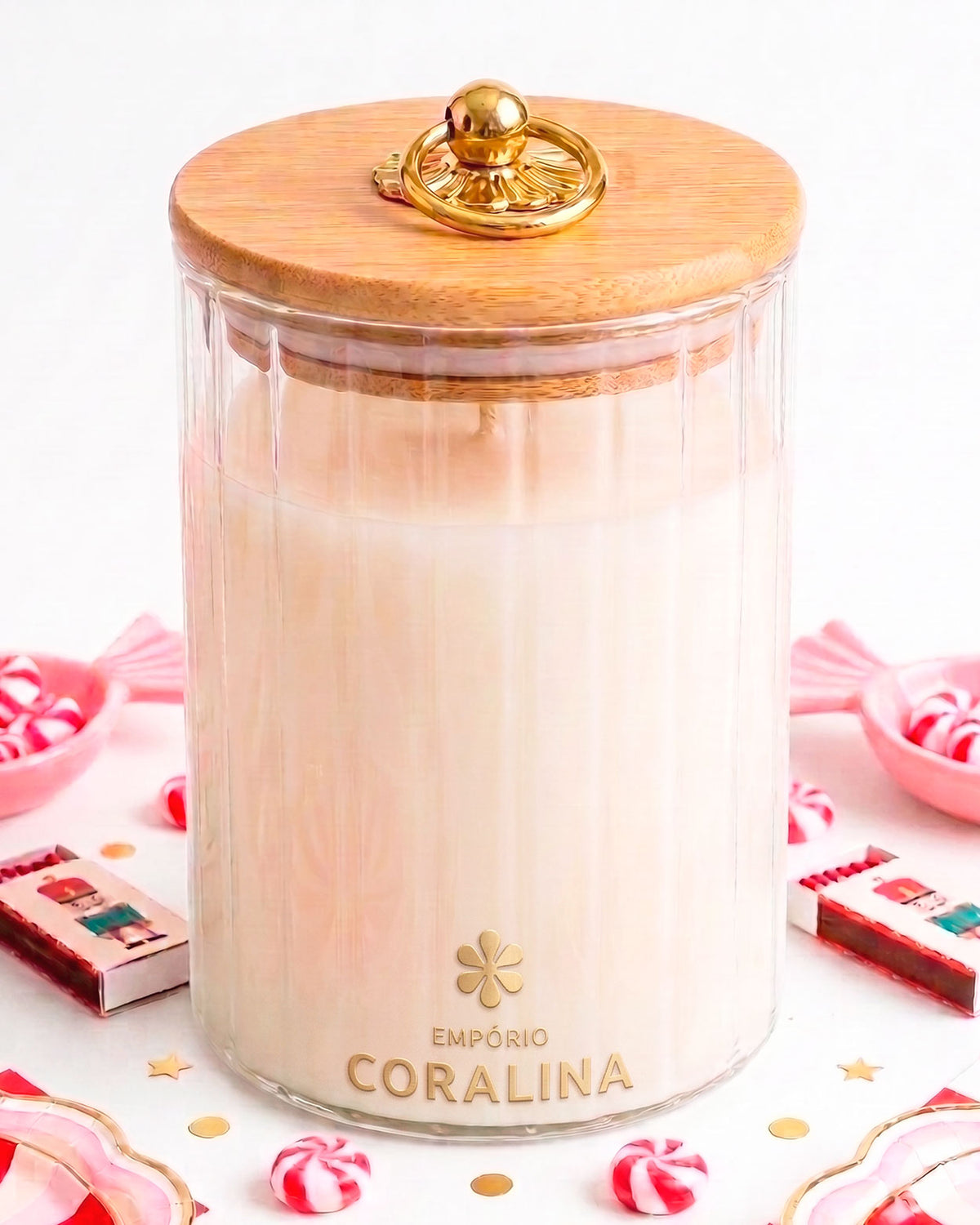 Vela Aromática Primeiro Ato • Mood de Natal • Pipoca Doce → 5 Unidades