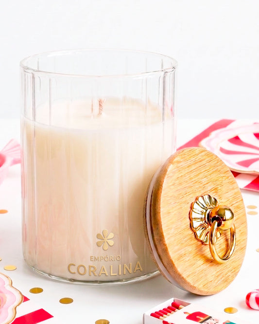 Vela Aromática Primeiro Ato • Mood de Natal • Pipoca de Caramelo com Flor de Sal → 5 Unidades