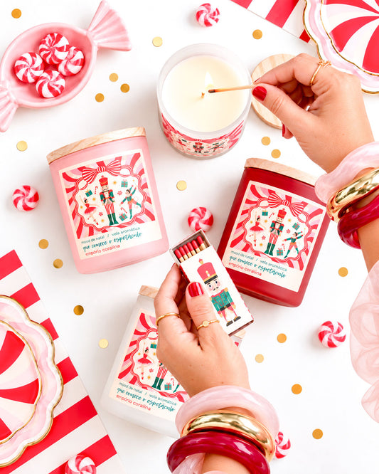 Vela Aromática Bossa • Mood de Natal • Pipoca Doce → 10 Unidades