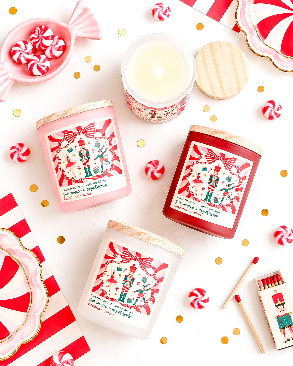 Vela Aromática Bossa • Mood de Natal • Pipoca Doce → 10 Unidades