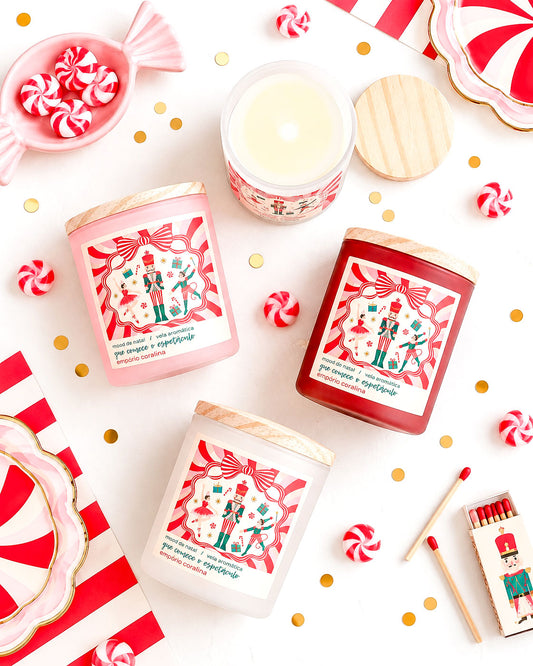 Vela Aromática Bossa • Mood de Natal • Pipoca Doce → 10 Unidades