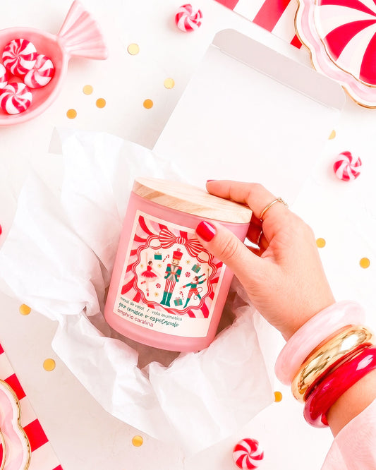 Vela Aromática Bossa • Mood de Natal • Pipoca de Caramelo com Flor de Sal → 5 Unidades
