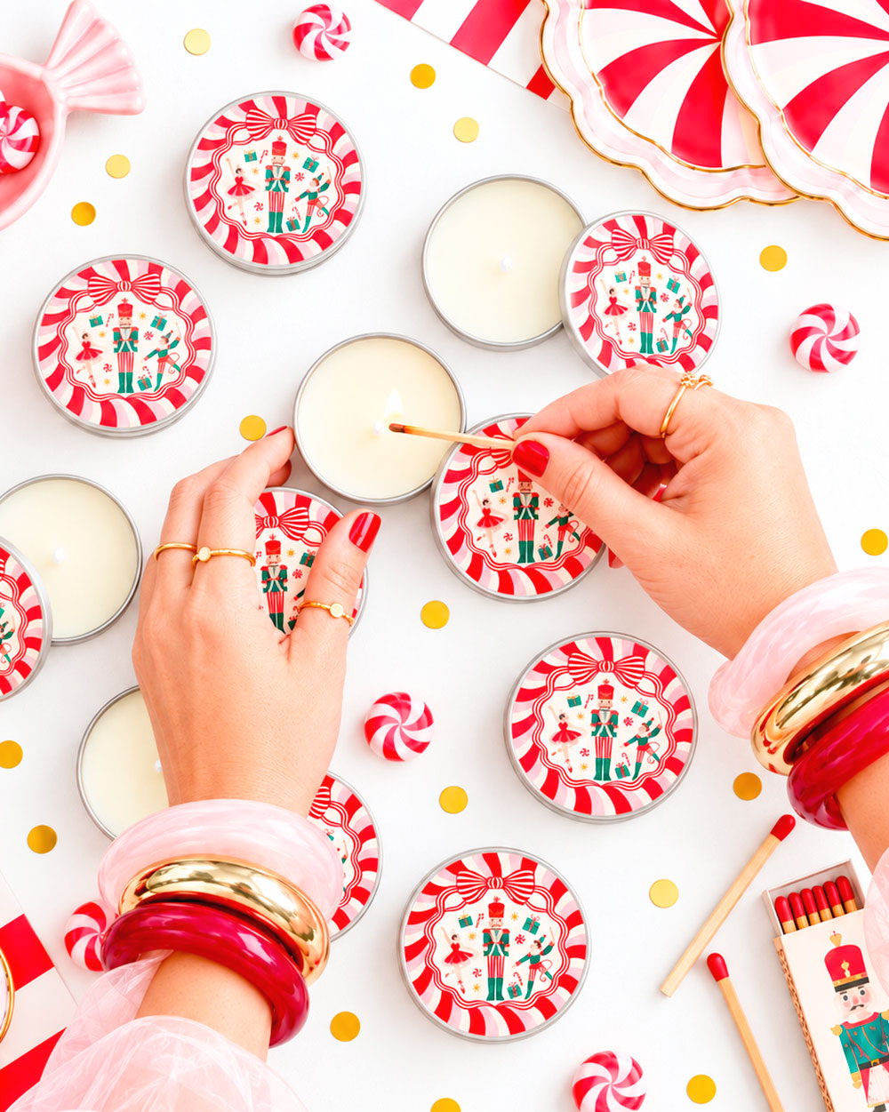 Vela Aromática Meant To Be • Cartão do Papai Noel • Mood de Natal • Pipoca Doce → 10 Unidades